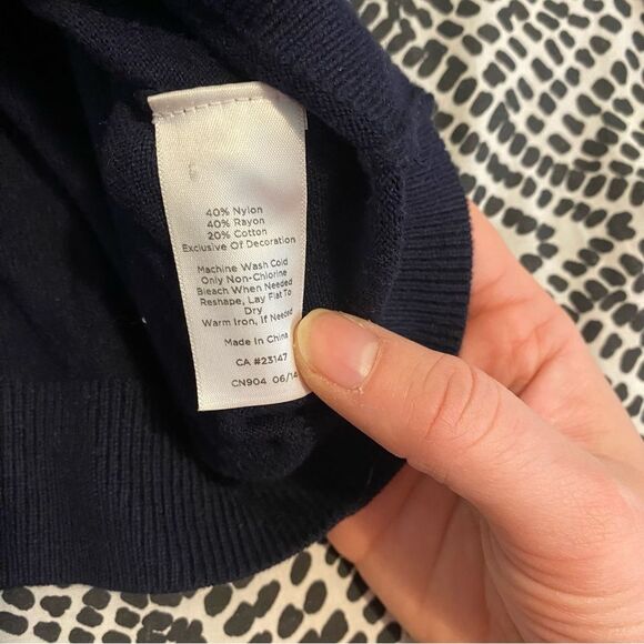 Talbots size Small Feather Embroidered Novelty Print Sweater - Picture 5 of 8